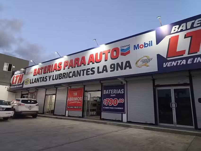 Bater&iacute;as llantas y lubricantes la 9na
