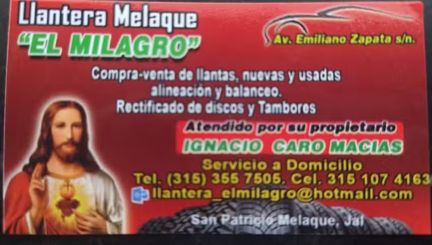 LLANTERA MELAQUE EL MILAGRO
