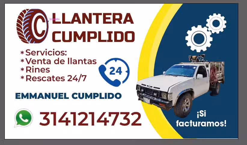 Llantera movil cumplido