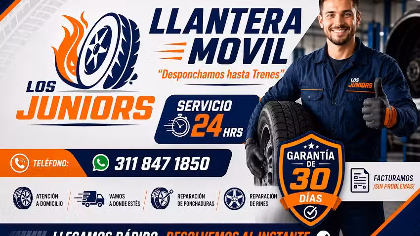 Llantera m&oacute;vil Los juniors
