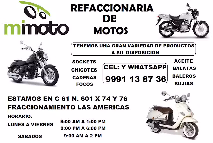 Taller de Motos “Mi moto Taller y Llantera con Refacciones”